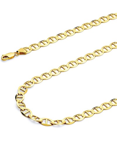 14K Hollow Gold Mariner Chains (Select Options) 8 Inches Yellow Gold $339.84 Necklaces