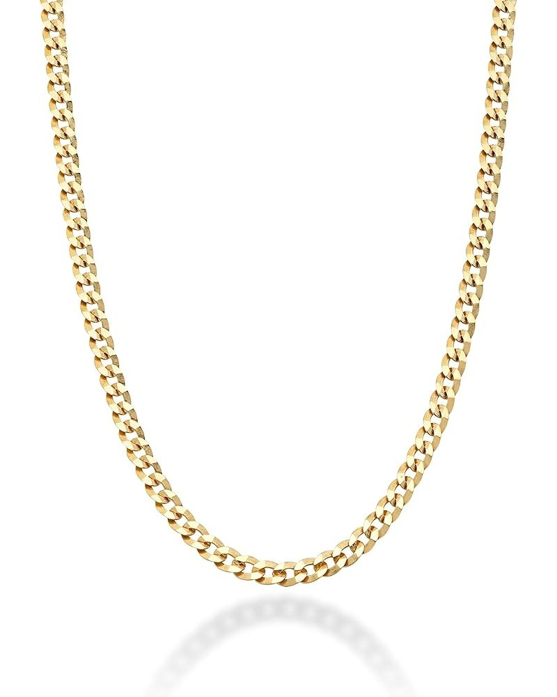 Italian 18K Gold Over 925 Sterling Silver 2.3mm Curb Cuban Link Chain Necklace for Women Made in Italy Length 20 Inches $13.7...