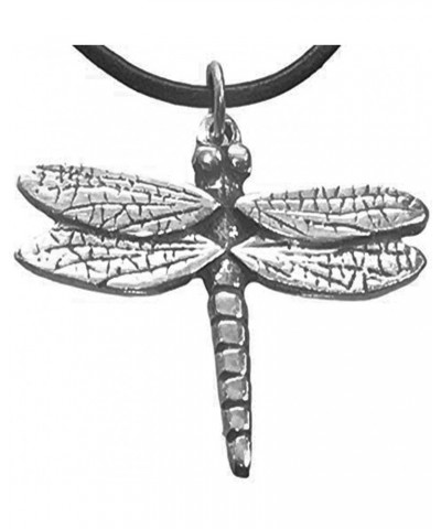 Pewter Dragonfly Fairy Faerie Fey Pendant on Leather Necklace $8.82 Necklaces