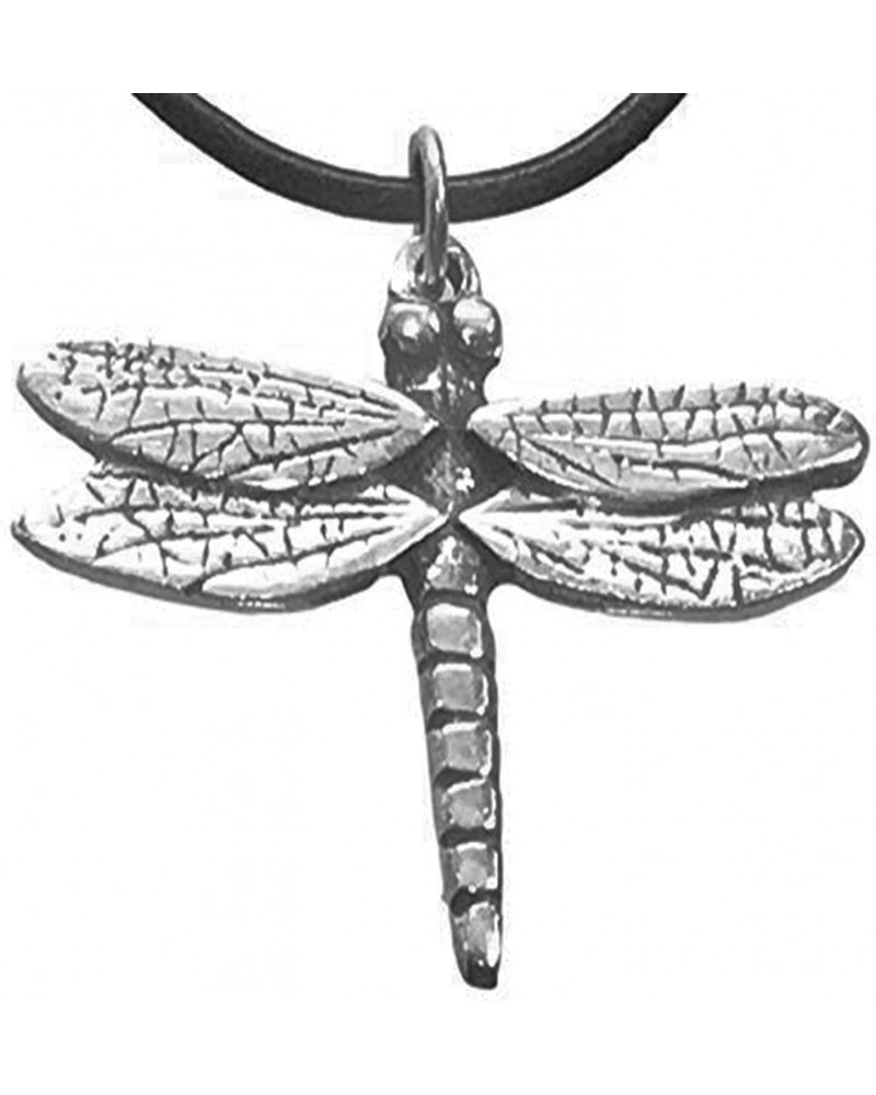 Pewter Dragonfly Fairy Faerie Fey Pendant on Leather Necklace $8.82 Necklaces