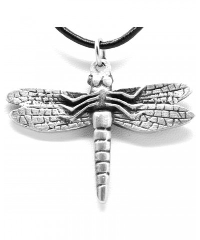 Pewter Dragonfly Fairy Faerie Fey Pendant on Leather Necklace $8.82 Necklaces