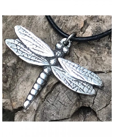 Pewter Dragonfly Fairy Faerie Fey Pendant on Leather Necklace $8.82 Necklaces