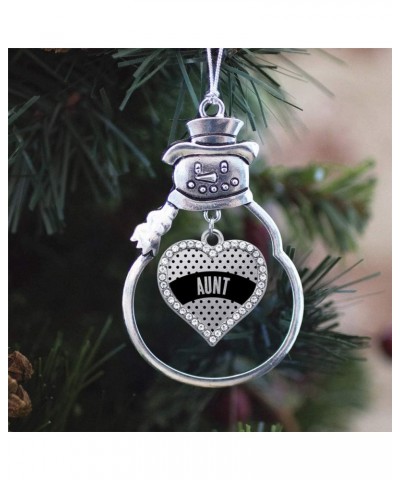 Silver Open Heart Charm Snowman Ornament with Cubic Zirconia Jewelry Black Polka Dot Aunt $8.10 Bracelets