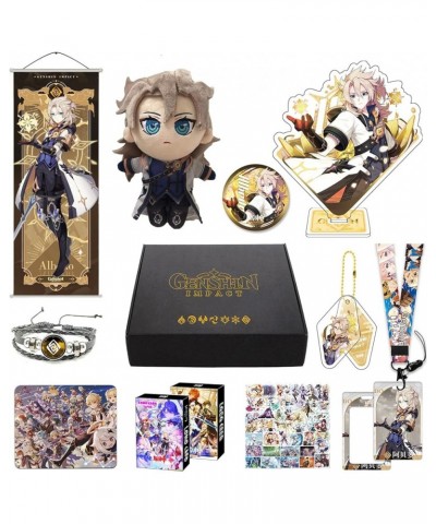 Genshin Impact Box Merch Set with 11 Gifts, Wanderer Cyno Xiao All 5 Stars Characters Plush Poster Acrylic Stand Bracelet Sti...