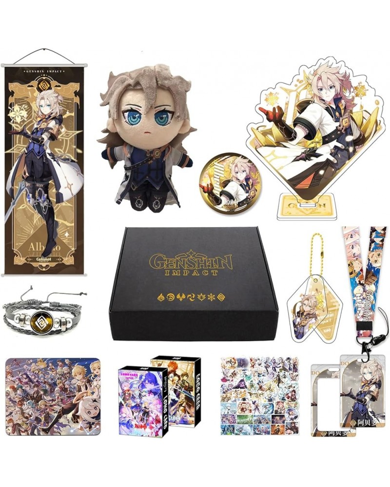 Genshin Impact Box Merch Set with 11 Gifts, Wanderer Cyno Xiao All 5 Stars Characters Plush Poster Acrylic Stand Bracelet Sti...