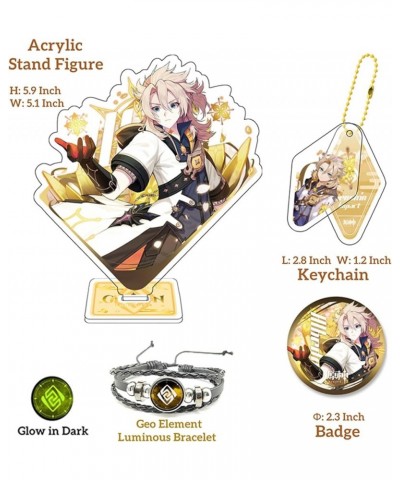 Genshin Impact Box Merch Set with 11 Gifts, Wanderer Cyno Xiao All 5 Stars Characters Plush Poster Acrylic Stand Bracelet Sti...