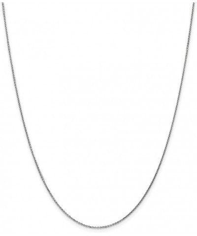 1mm 10k White Gold Solid Diamond Cut Cable Chain Necklace 24.0 Inches $84.04 Necklaces