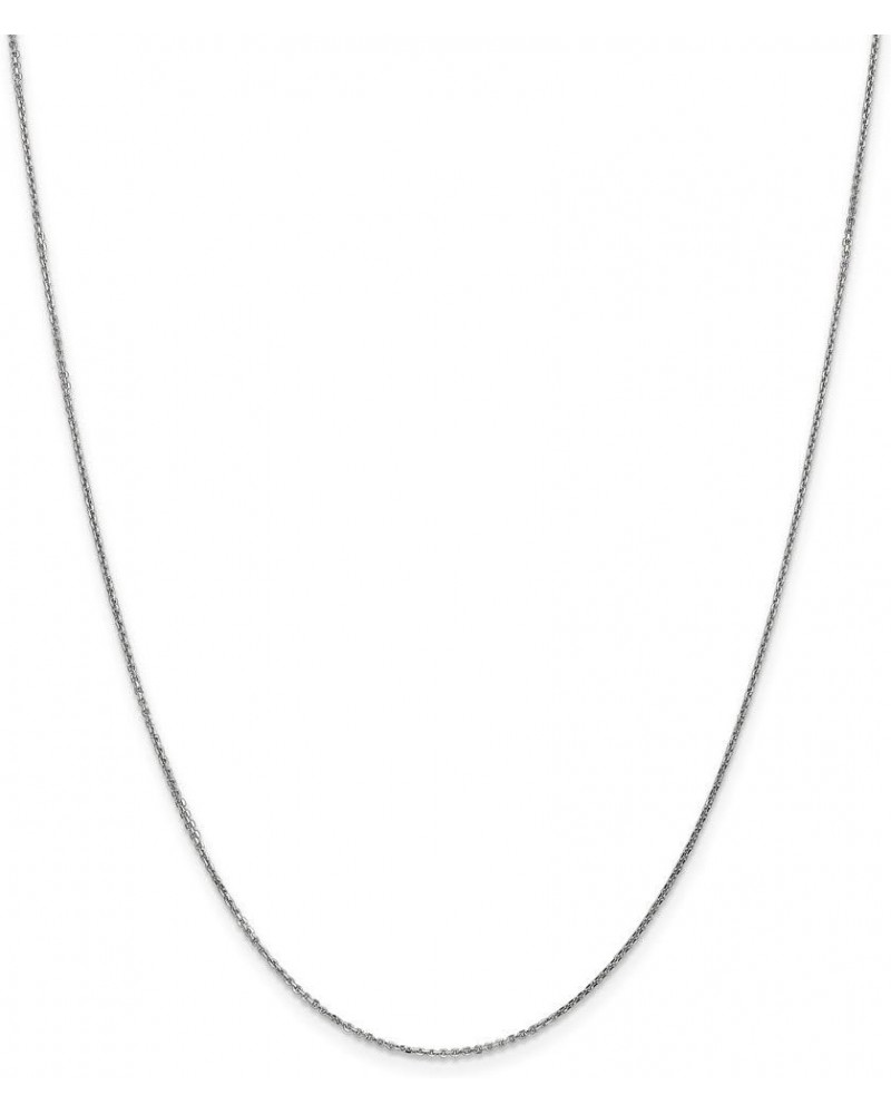 1mm 10k White Gold Solid Diamond Cut Cable Chain Necklace 24.0 Inches $84.04 Necklaces