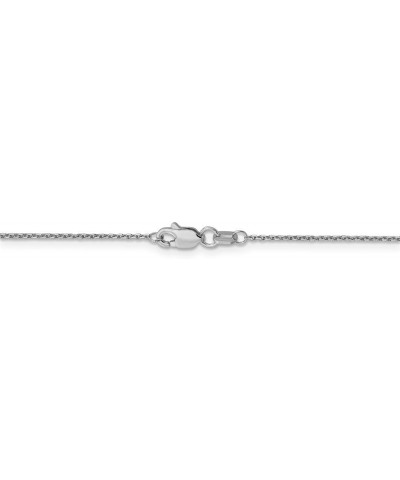 1mm 10k White Gold Solid Diamond Cut Cable Chain Necklace 24.0 Inches $84.04 Necklaces