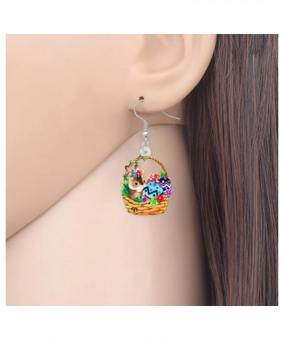 Acrylic Easter Basket Eggs Bunny Earrings Dangle Drop Cute Rabbit Jewelry Easter Gifts for Women Girls Multi $7.40 Earrings