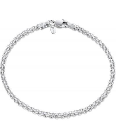 925 Sterling Silver 2.2 mm Bismark Chain Bracelet Size 7" 7.5" 8" in 7.5 inch / 19 cm $9.43 Bracelets