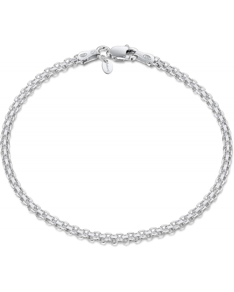 925 Sterling Silver 2.2 mm Bismark Chain Bracelet Size 7" 7.5" 8" in 7.5 inch / 19 cm $9.43 Bracelets