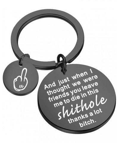 Coworker Leaving Gift Going Away Gift Shithole Thanks A Lot Bitch Keychain Goodbye Gift For Her Black Bitch Key $10.79 Bracelets