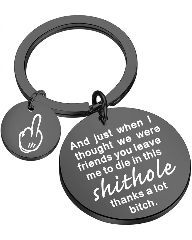 Coworker Leaving Gift Going Away Gift Shithole Thanks A Lot Bitch Keychain Goodbye Gift For Her Black Bitch Key $10.79 Bracelets