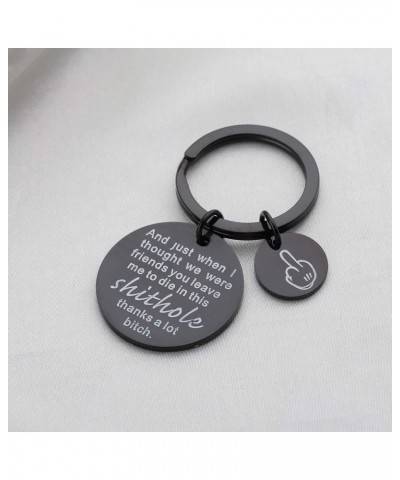 Coworker Leaving Gift Going Away Gift Shithole Thanks A Lot Bitch Keychain Goodbye Gift For Her Black Bitch Key $10.79 Bracelets