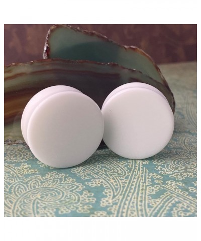 Pair of White Glass Double Flare Plugs (PG-586) 1/2" (12mm) $9.87 Body Jewelry