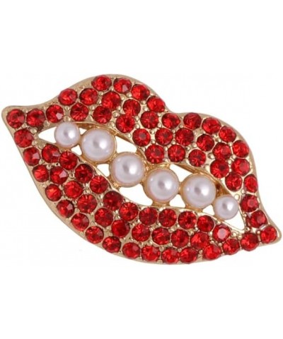 Sexy Mouth Red Color Rhinestone Lips Brooch and Pin 3 $8.87 Brooches & Pins