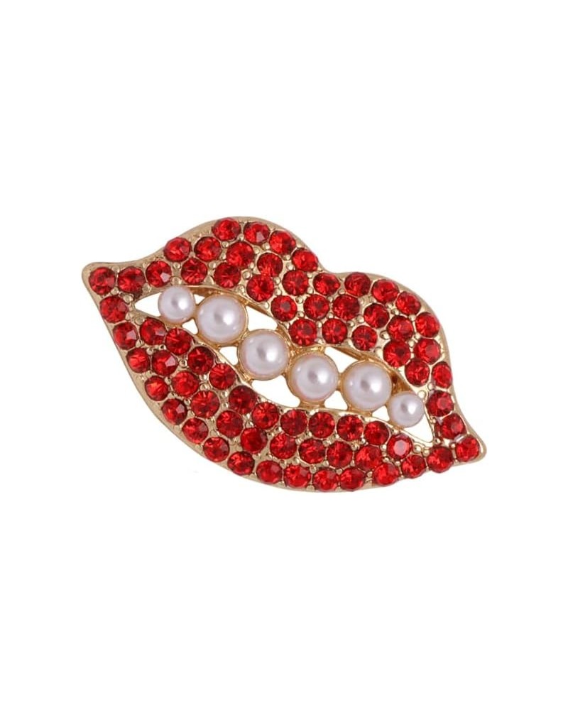 Sexy Mouth Red Color Rhinestone Lips Brooch and Pin 3 $8.87 Brooches & Pins