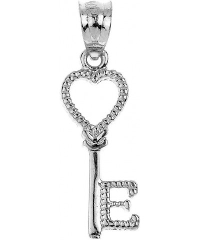 925 Sterling Silver Heart Key Initial Letter E Pendant Necklace 16.0 Inches $20.34 Necklaces