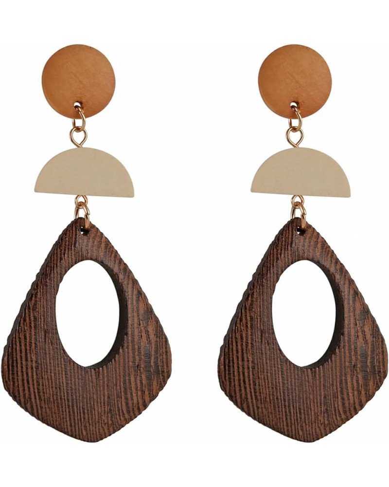 Wooden Earrings for Women African Earrings Ethnic Statement Lightweight Drop Earrings C $8.69 Earrings