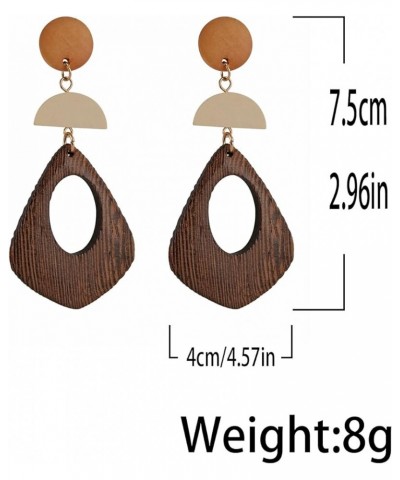 Wooden Earrings for Women African Earrings Ethnic Statement Lightweight Drop Earrings C $8.69 Earrings