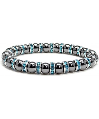 Magnetic Bracelet Women's Tuchi Simulated Pearl Hematite Magnetic Therapy Bracelet, 7.5 03 - Simulated Aquamarine $16.23 Brac...