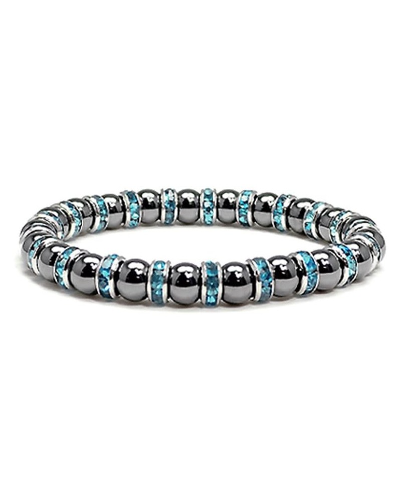 Magnetic Bracelet Women's Tuchi Simulated Pearl Hematite Magnetic Therapy Bracelet, 7.5 03 - Simulated Aquamarine $16.23 Brac...