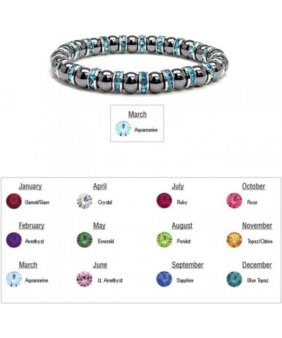 Magnetic Bracelet Women's Tuchi Simulated Pearl Hematite Magnetic Therapy Bracelet, 7.5 03 - Simulated Aquamarine $16.23 Brac...