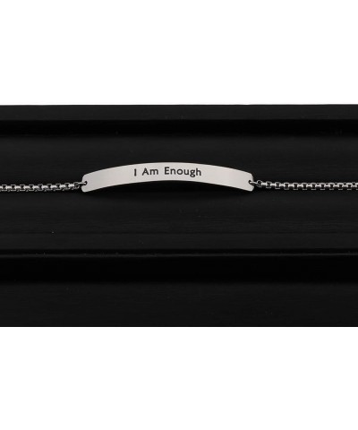 I Am Enough Bracelet Inspirational Bracelet Identification Bracelets for Her Sliver bracelet $11.33 Bracelets