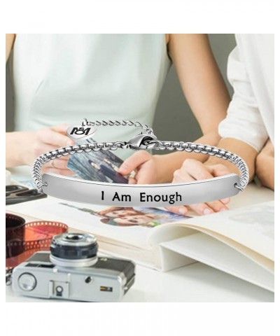 I Am Enough Bracelet Inspirational Bracelet Identification Bracelets for Her Sliver bracelet $11.33 Bracelets