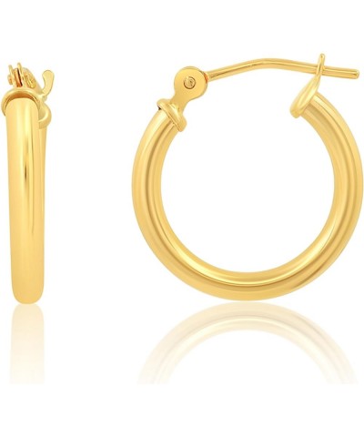 Solid 14k Gold Hoop Earrings for Women | 14k Yellow Gold or White Gold Hoop Earrings | 14k Real Gold Earrings with Click Tops...