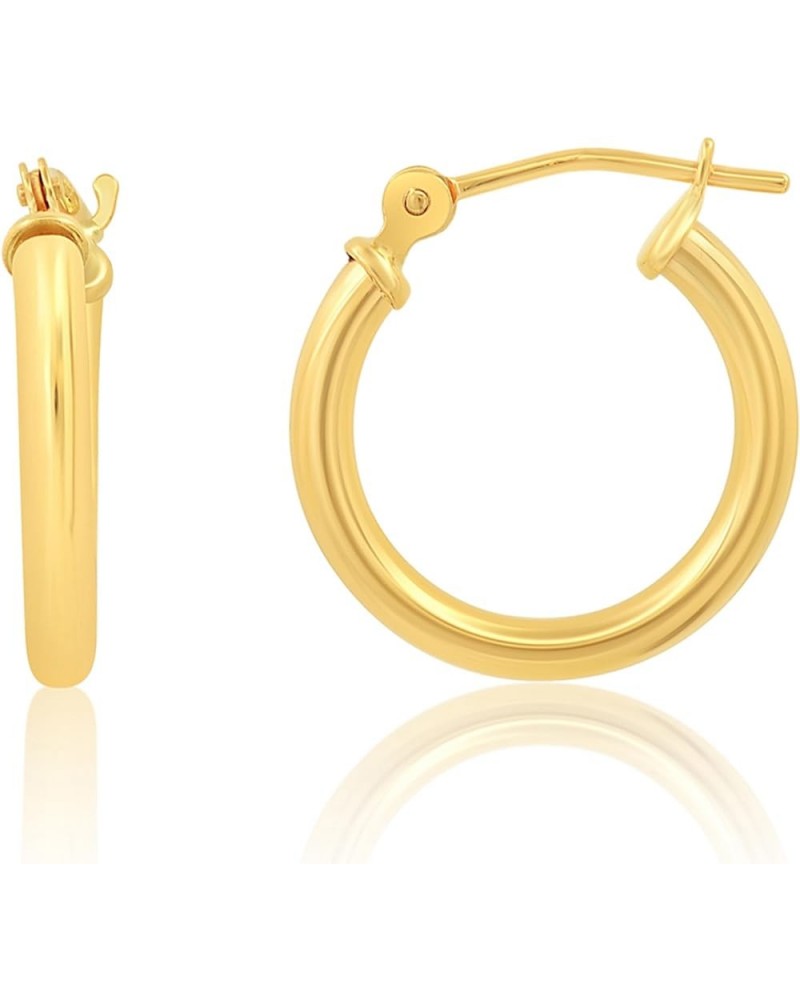 Solid 14k Gold Hoop Earrings for Women | 14k Yellow Gold or White Gold Hoop Earrings | 14k Real Gold Earrings with Click Tops...