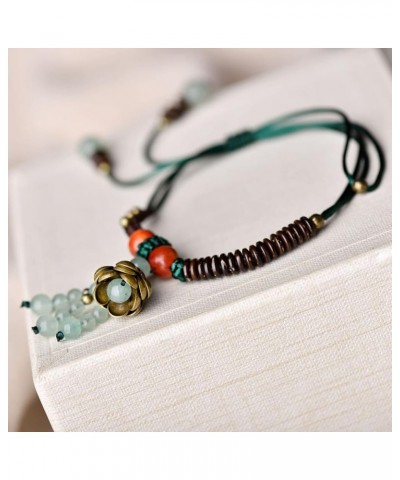 Crystal Beaded Anklet Bracelets Handmade Jade Bronze Bell Charm Chinese Anklet for Women Girls Anklet_3 $5.09 Anklets