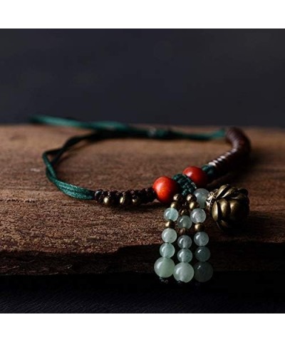 Crystal Beaded Anklet Bracelets Handmade Jade Bronze Bell Charm Chinese Anklet for Women Girls Anklet_3 $5.09 Anklets