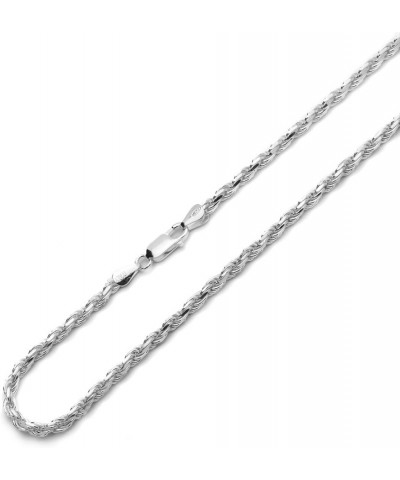 Sterling Silver Necklace 4mm High Polished Rope Chain Necklace (16, 18, 20, 22, 24, 26, 28, 30 Inch) 22.0 Inches $51.84 Neckl...