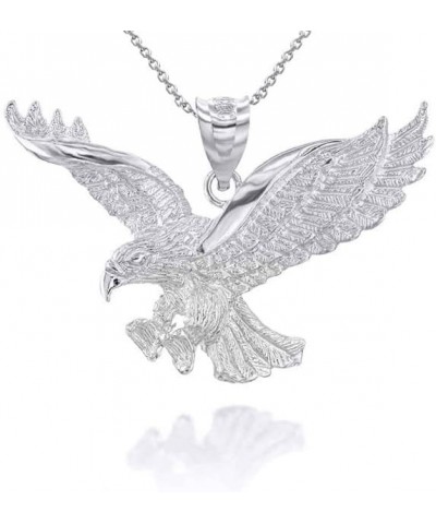 Solid .925 Sterling Silver Flying Eagle Animal Pendant Necklace and Pendant Only 18" Chain $17.59 Necklaces