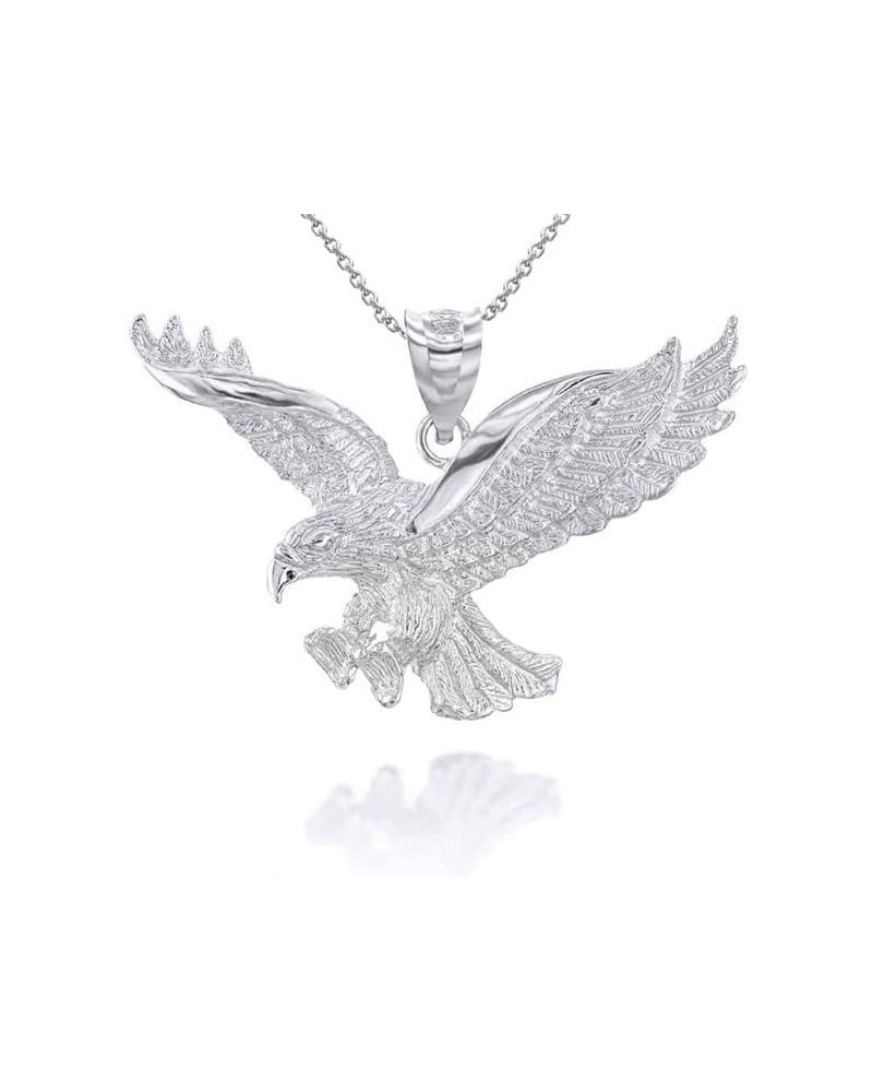 Solid .925 Sterling Silver Flying Eagle Animal Pendant Necklace and Pendant Only 18" Chain $17.59 Necklaces