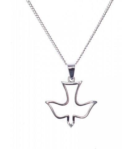 Silver Plated "Confirmed in Christ" Open Dove Confirmation Necklace on 18 inch Chain $15.46 Necklaces