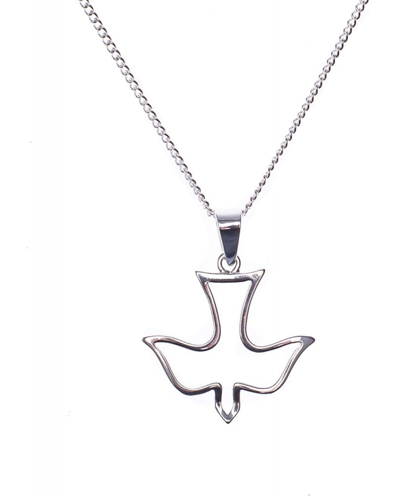 Silver Plated "Confirmed in Christ" Open Dove Confirmation Necklace on 18 inch Chain $15.46 Necklaces