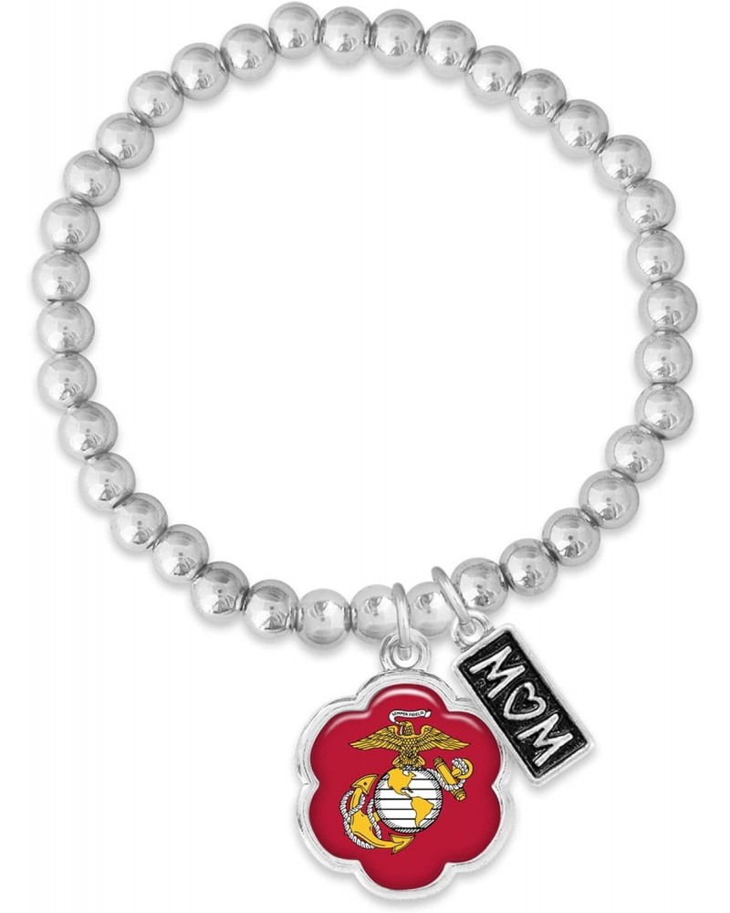 U.S. Marines Hazel Mom Charm Bead Stretch Bracelet Jewelry Gift $14.27 Bracelets