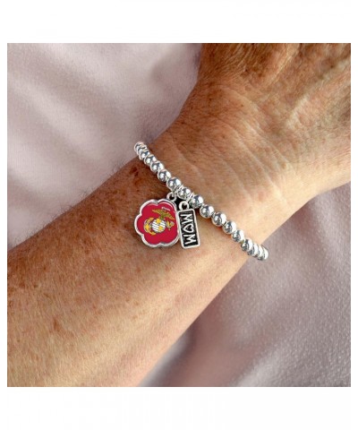 U.S. Marines Hazel Mom Charm Bead Stretch Bracelet Jewelry Gift $14.27 Bracelets