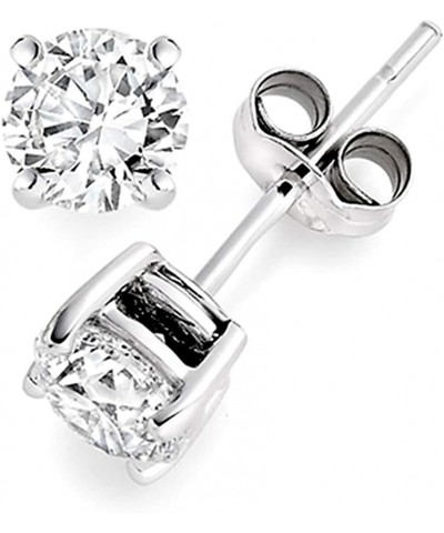 925 Sterling Silver 1.5 tcw Basket Setting 6MM Clear Round CZ Cubic Zirconia Nickel Free Stud Earrings $7.53 Earrings