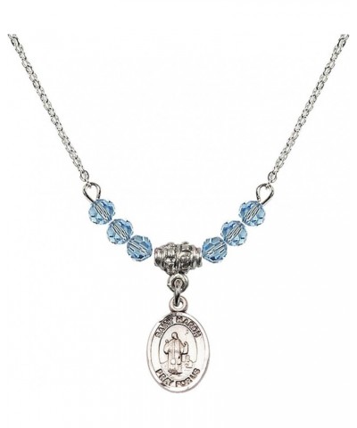 March Birth Month Bead Necklace with Catholic Patron Saint Petite Charm, 18 Inch Saint Maron $26.60 Necklaces