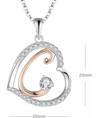 Initial Necklace Sterling Silver Heart Alphabet Letter Necklace for Women with 5A Cubic Zirconia Letter C $29.14 Necklaces