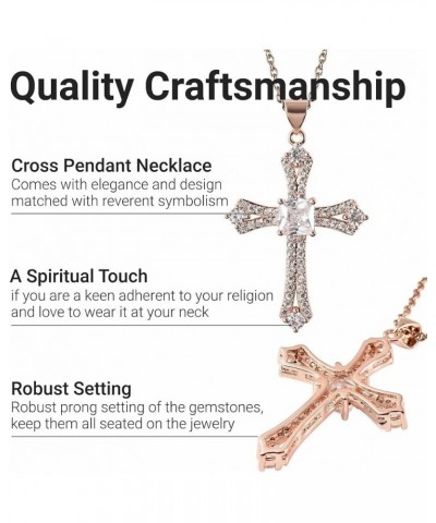 Shop LC Cross Necklace for Women White Cubic Zirconia Pendant Christian Jewelry Faith Religious Stainless Steel Size 20" Cath...