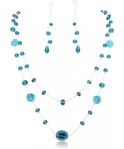 Long Fashion Handmade Scatter Beaded Chain Necklace Lack Blue $10.43 Necklaces