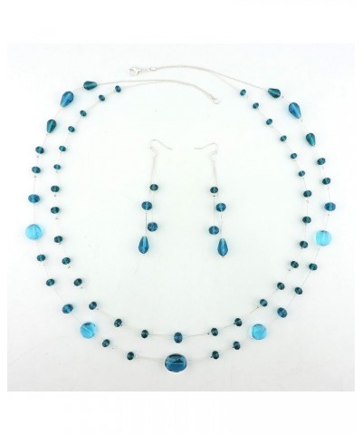 Long Fashion Handmade Scatter Beaded Chain Necklace Lack Blue $10.43 Necklaces