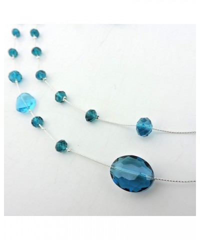 Long Fashion Handmade Scatter Beaded Chain Necklace Lack Blue $10.43 Necklaces