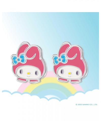 Sanrio Womens and Friends My Melody Stud Earrings - Silver Plated and Enamel My Melody Earrings Official License $12.00 Earrings