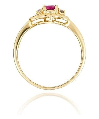 Elegant 10k Yellow Gold Personalized Birthstone Cubic Zirconia Double Heart Ring August Birthstone $49.45 Rings